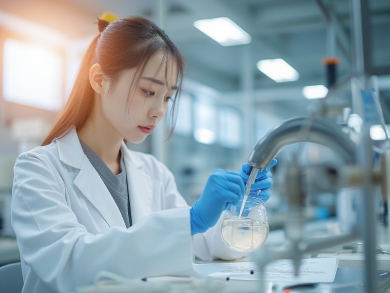 水廠實(shí)驗(yàn)室水質(zhì)化驗(yàn)人員正在進(jìn)行飲用水水質(zhì)分析測(cè)定 水廠實(shí)驗(yàn)室水質(zhì)化驗(yàn)人員正在進(jìn)行飲用水水質(zhì)分析測(cè)定